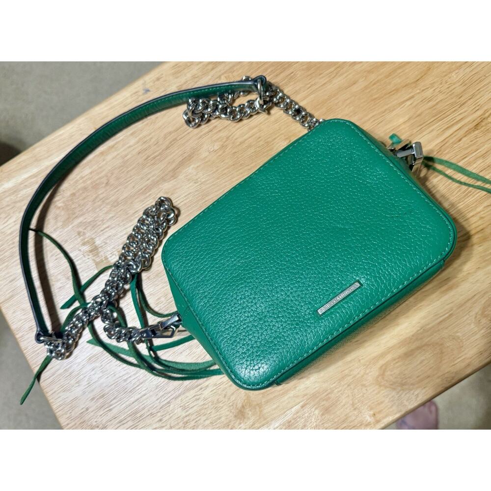 Rebecca Minkoff 3-Zip Moto Camera Bag in Jungle Green, Crossbody, Adjustable